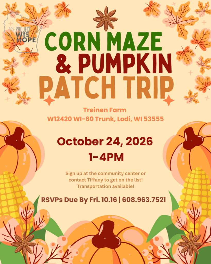 Corn maze and Pumpkin Patch October at Project WisHope